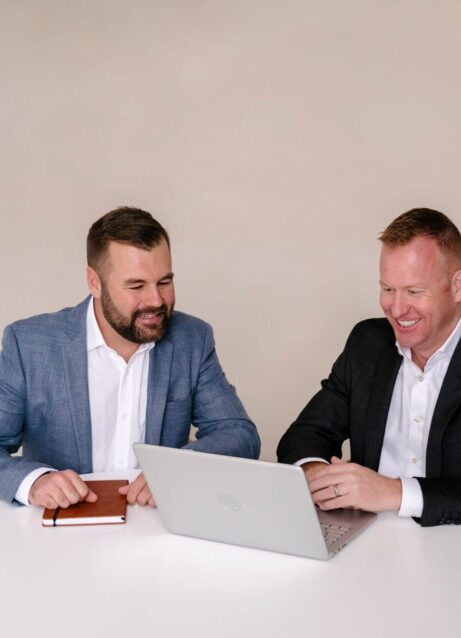 Photo of Lifestyle Finance Group Team Nick and Mick having a finance meeting